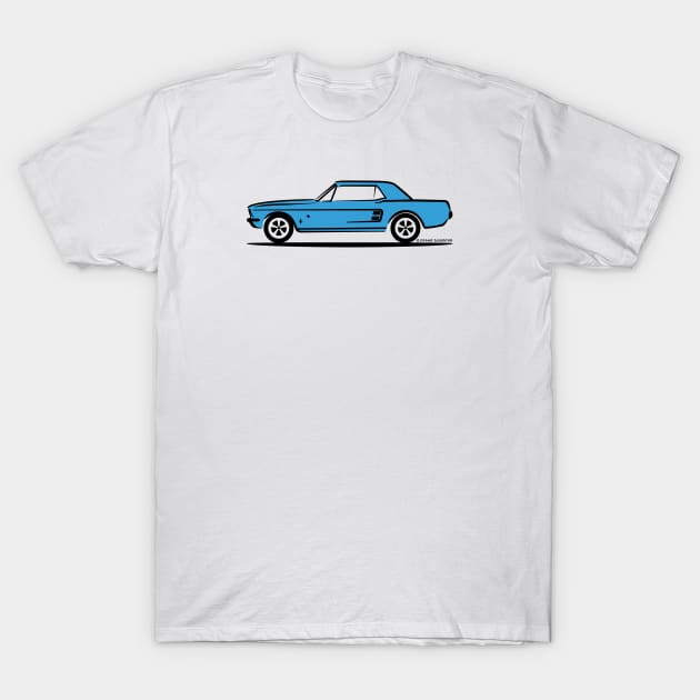 1967 Ford Mustang Lone Star Limited Edition Blue Body T-Shirt by PauHanaDesign
